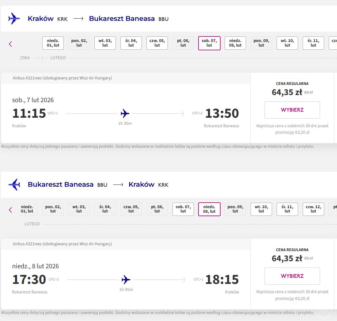 Bilet Kraków - Bukareszt - Kraków (c) panpodroznik.com