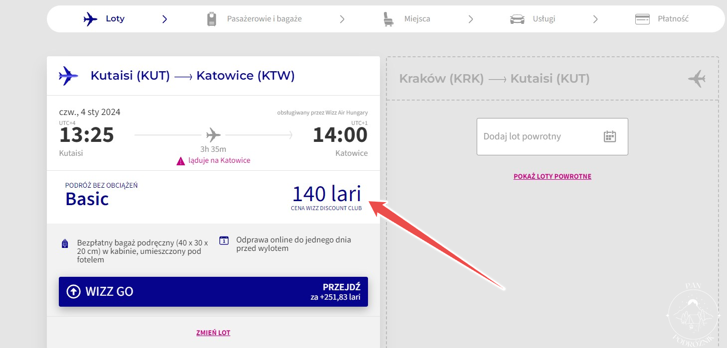 Bilet Kutaisi - Katowice (c) panpodroznik.com