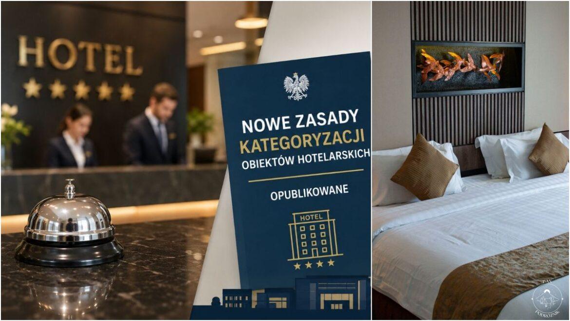 Uwaga, zmiany! Hotelowe gwiazdki po nowemu. Polska wreszcie żegna faks, ale nie wszystkie absurdy Kategoryzacja Hoteli banner (c) AI, panpodroznik.com