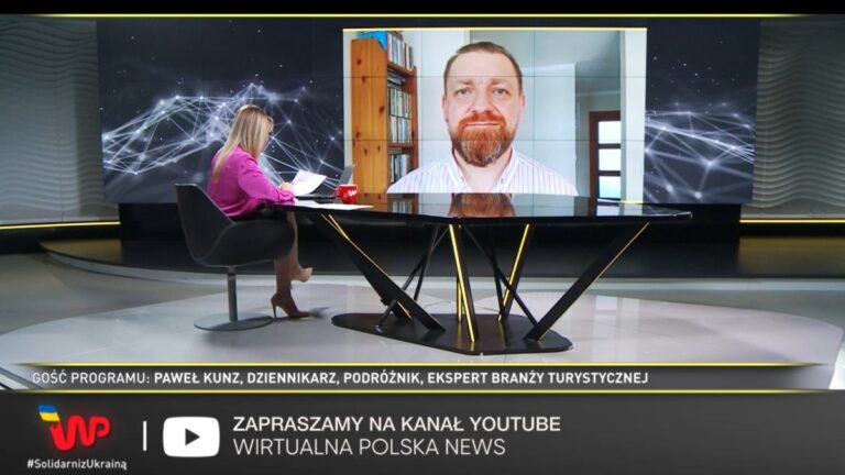 Wirtualna Polska: Pan Podróżnik na żywo w programie Newsroom WP Wirtualna Polska (c) Paweł Kunz, panpodroznik.com