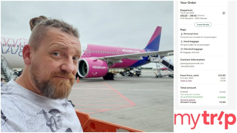 Sztos! Loty po Polsce za 5-10 PLN, do Anglii za 1 PLN, do Azji za 98 PLN Banner promocja MyTrip Black Friday 2024 (c) panpodroznik.com