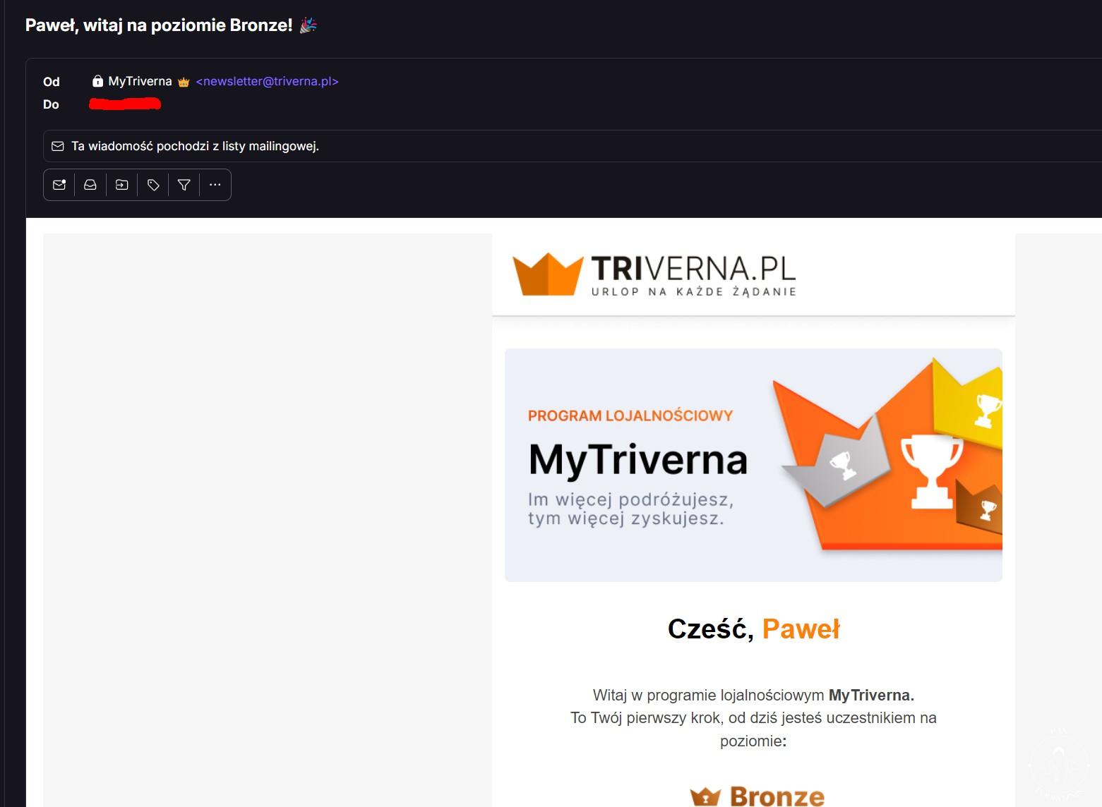 Triverna status w programie lojalnościowym (c) panpodroznik.com