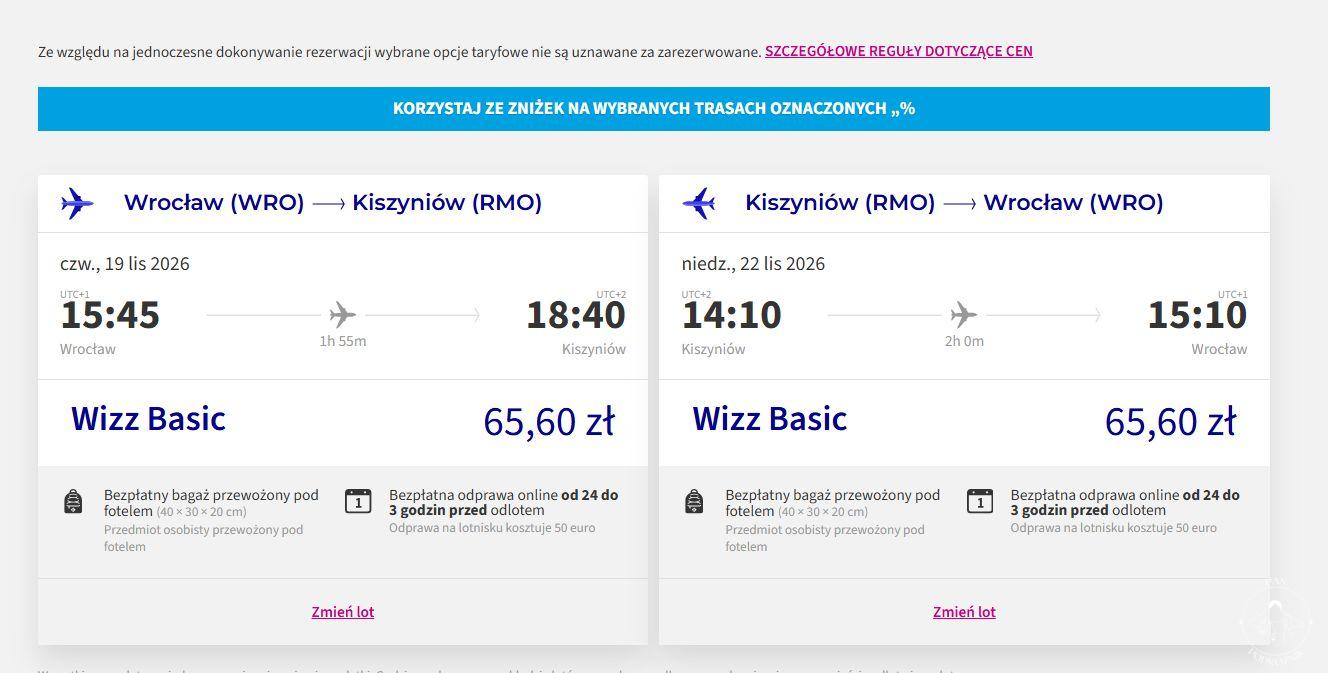 Bilet Wrocław - Kiszyniów - Wrocław (c) panpodroznik.com